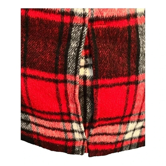 COCOA PLATINUM PLAID JACKET DOUBLE BREAST RED BLACK COAT WOOL‎ LINED SIZE MEDIUM - Picture 10 of 13